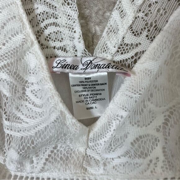 LINEA DONATELLA lingerie Flower Child Sheer Lace Chemise Lingerie Nightgown LG - Picture 7 of 9